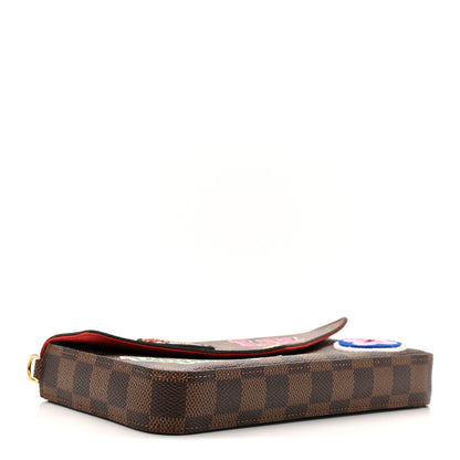 Louis Vuitton Damier Ebene My LV World Tour Pochette Felicie Chain Wallet Coquelicot 5 of 11