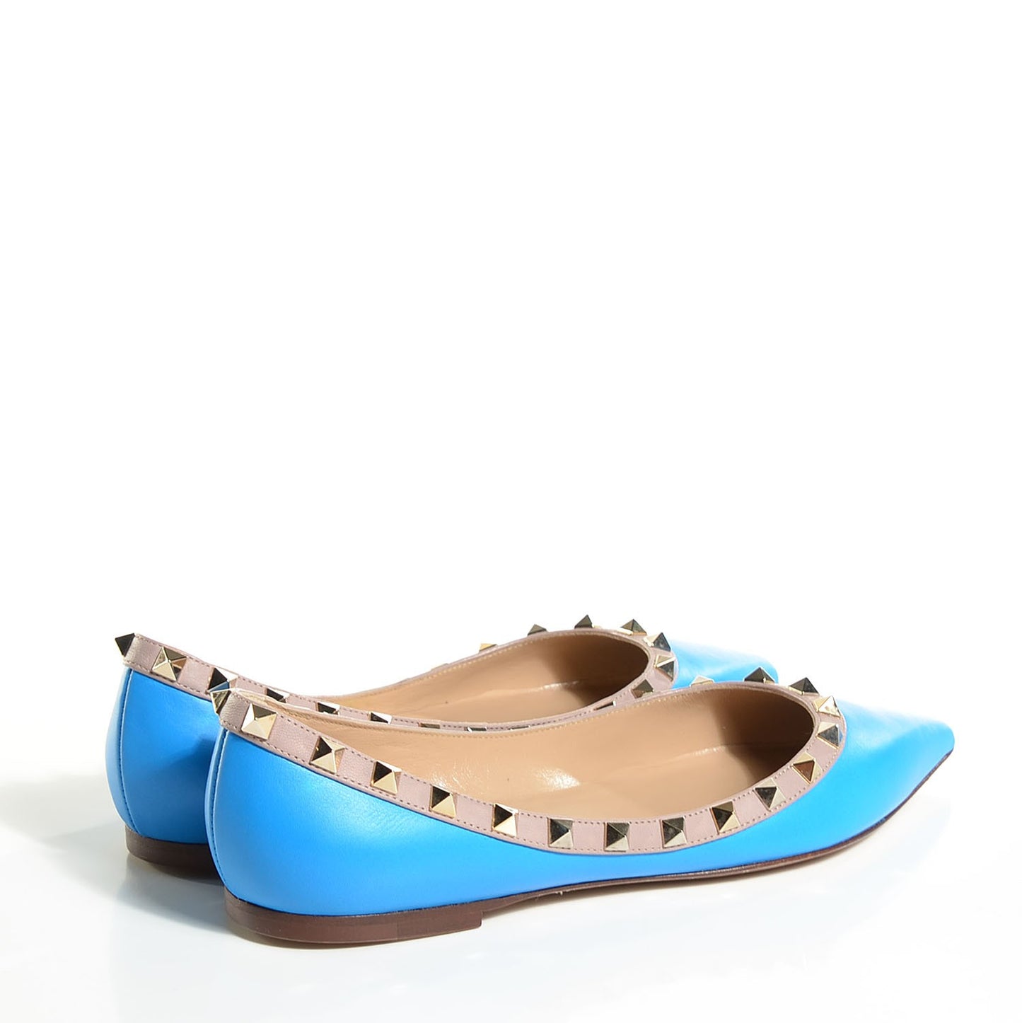 Nappa Rockstud Ballerina Flats 37.5 Parrot Poudre