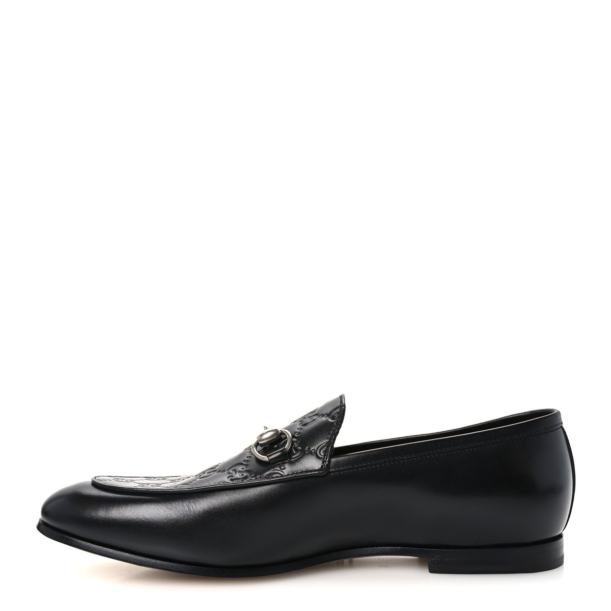 Gucci Guccissima Real Betis Glamour Calfskin Mens Jordy Horsebit Loafers 9 Black 1 of 10