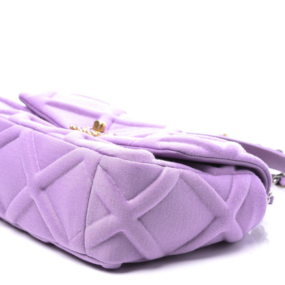 Chanel Jersey Lambskin Quilted Medium 19 Light Flap Purple 8 of 11