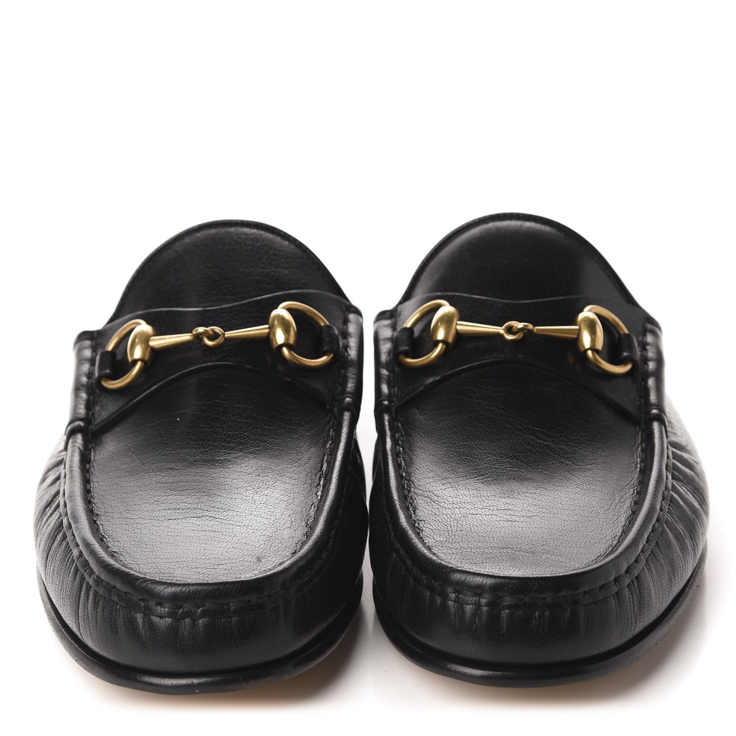 Gucci Goatskin Mens Horsebit Slippers 10 Black 2 of 10