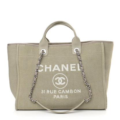 Chanel Mixed Fibers Medium Deauville Tote Grey 3 of 12