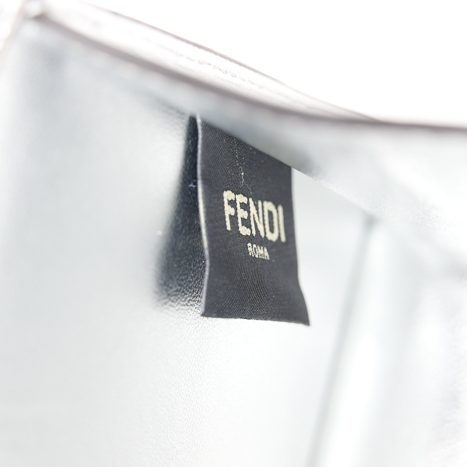 Fendi X MARC JACOBS Vitello Catalan Mirror Petite Peekaboo I SEE U Satchel Argento 7 of 11