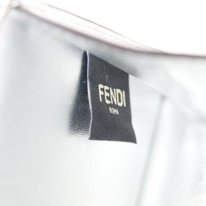 Fendi X MARC JACOBS Vitello Catalan Mirror Petite Peekaboo I SEE U Satchel Argento 7 of 11