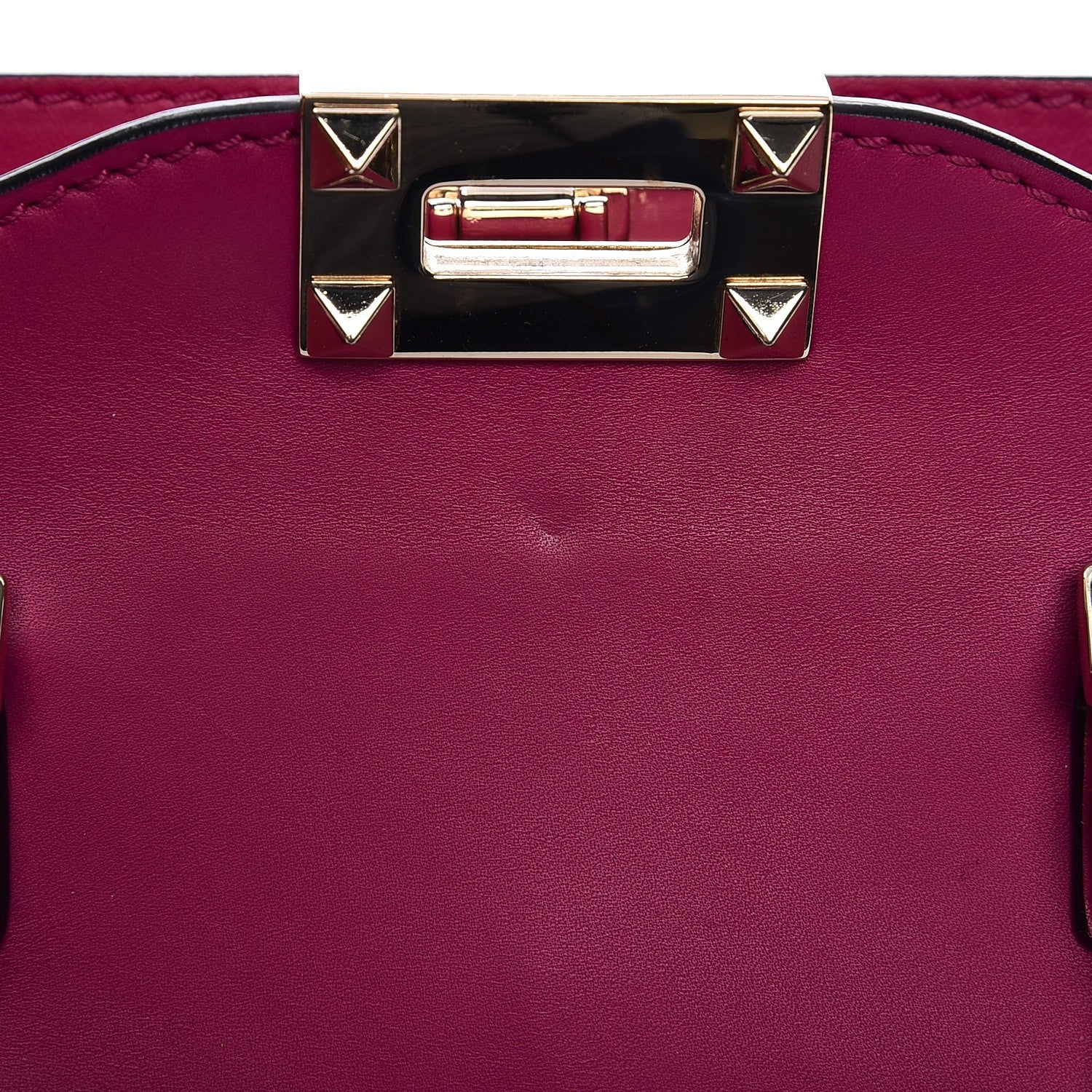 Valentino Garavani Vitello Small Rockstud Double Handle Tote Fuxia 9 of 10