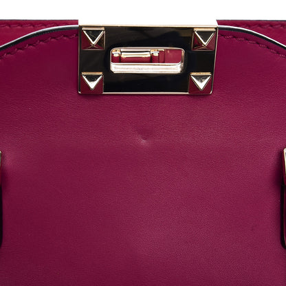 Valentino Garavani Vitello Small Rockstud Double Handle Tote Fuxia 9 of 10