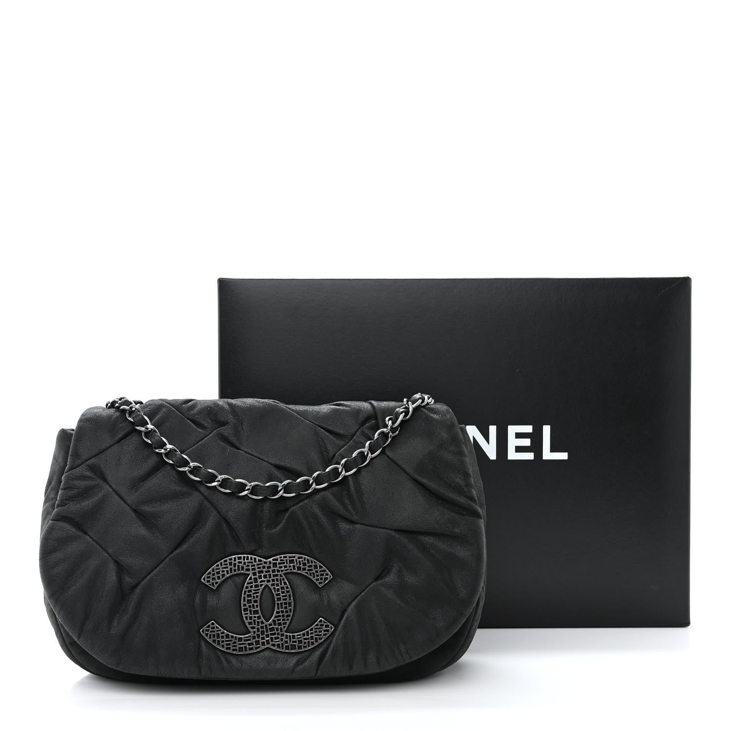 Chanel Iridescent Calfskin Glint Flap Black 11 of 11
