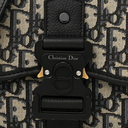 Christian Dior Oblique Grained Calfskin Mini Gallop Bag With Strap Black Beige 8 of 10
