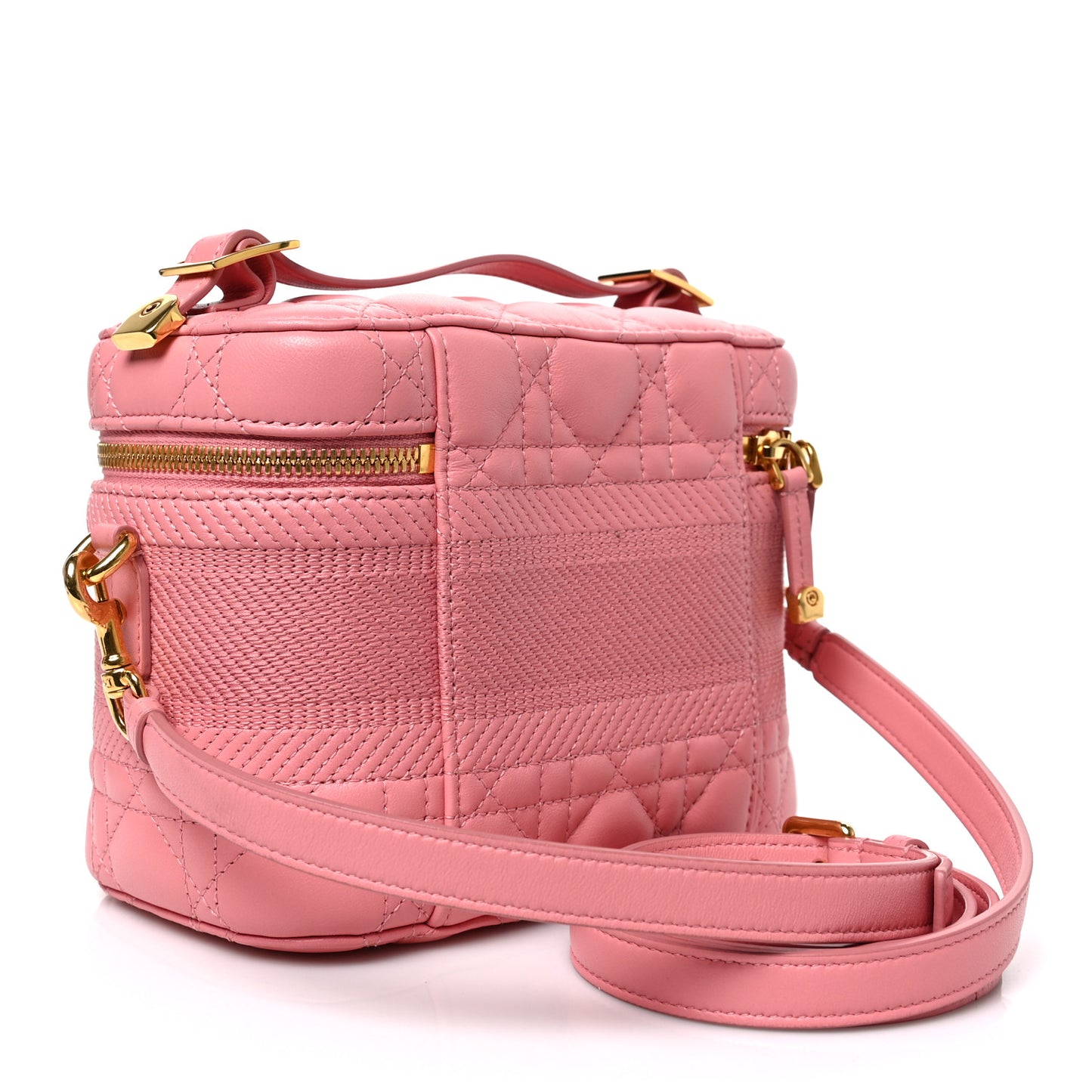 Lambskin Cannage Small Diortravel Vanity Case Pink