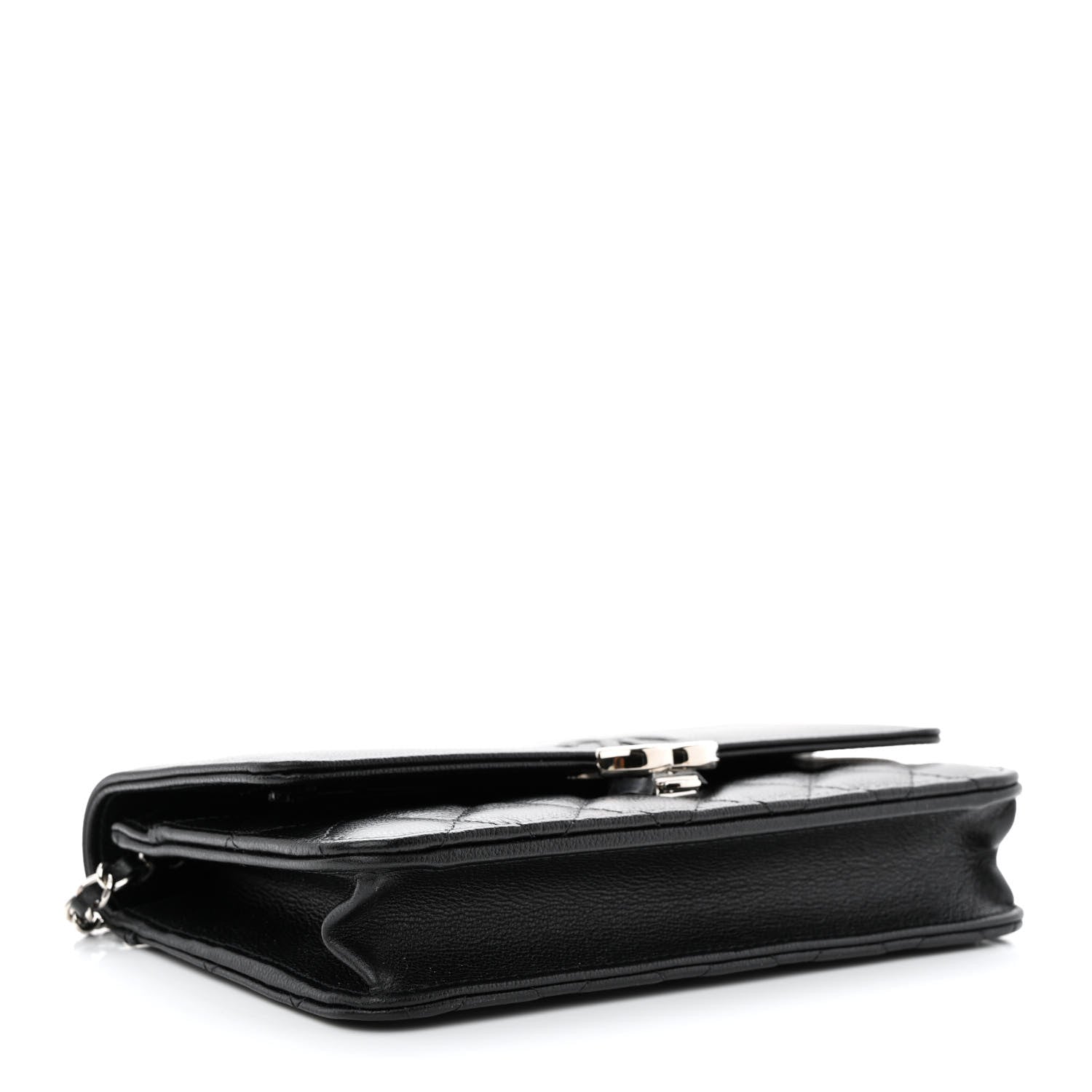 Chanel Grained Calfskin Quilted CC Box Wallet On Chain WOC Black 4 of 13