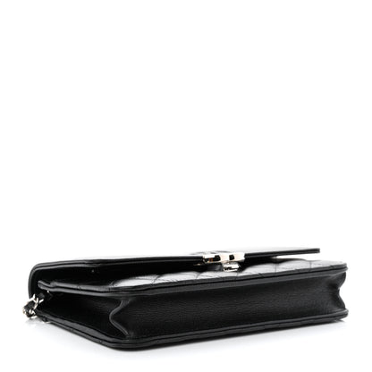 Chanel Grained Calfskin Quilted CC Box Wallet On Chain WOC Black 4 of 13