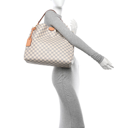 Louis Vuitton Damier Azur Graceful MM Rose Ballerine 2 of 10