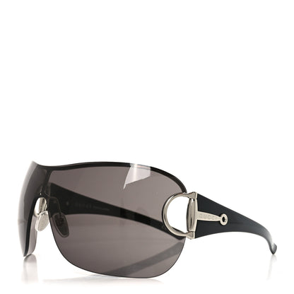 Gucci Metal Horsebit Frameless Mask Sunglasses GG2174S Black Silver 1 of 8