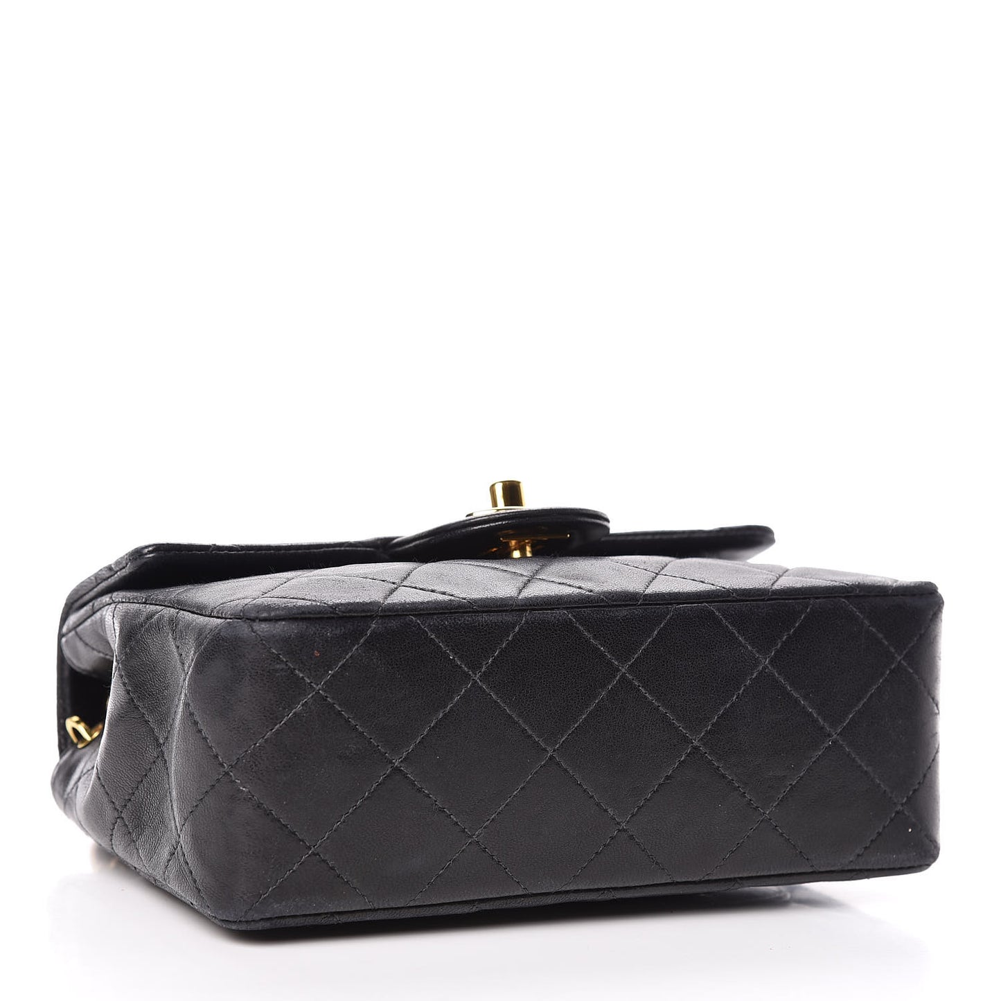 Lambskin Quilted Mini Square Flap Black