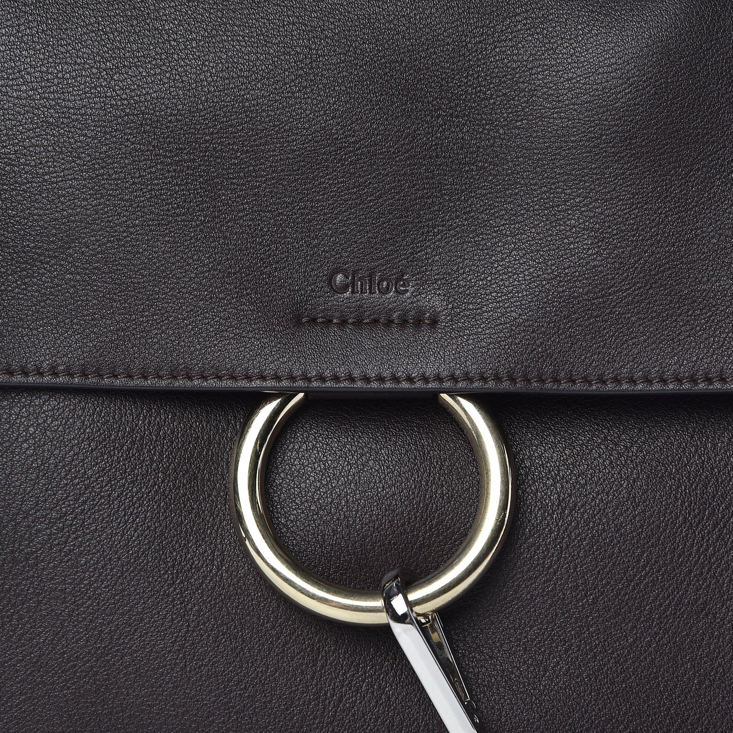 Smooth Calfskin Suede Medium Faye Day Shoulder Bag Carbon Brown