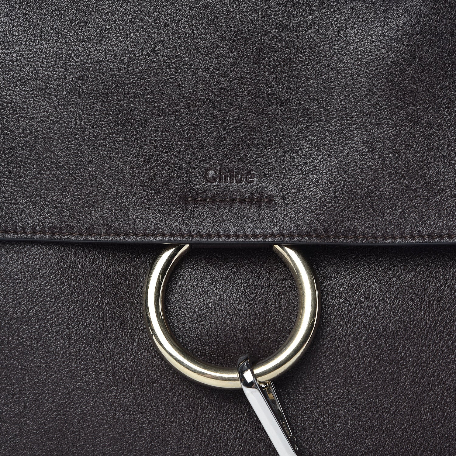Chloe Smooth Calfskin Suede Medium Faye Day Shoulder Bag Carbon Brown 12 of 12