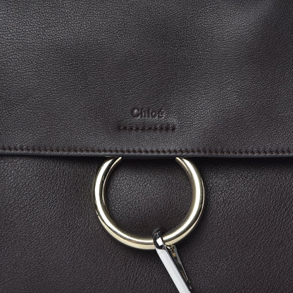 Chloe Smooth Calfskin Suede Medium Faye Day Shoulder Bag Carbon Brown 12 of 12