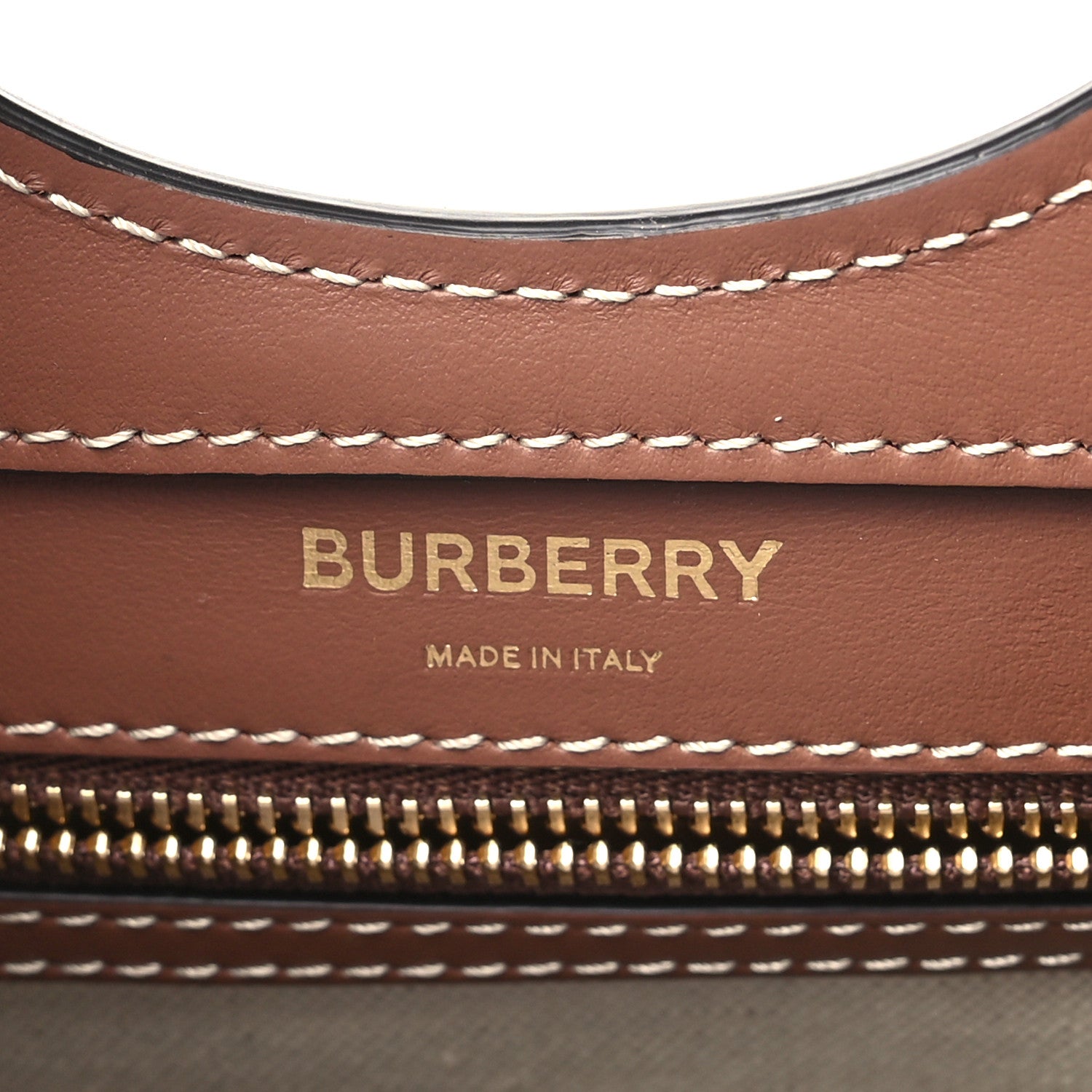 Burberry Canvas Smooth Calfskin Two Tone Mini Pocket Bag Natural Malt Brown 6 of 11