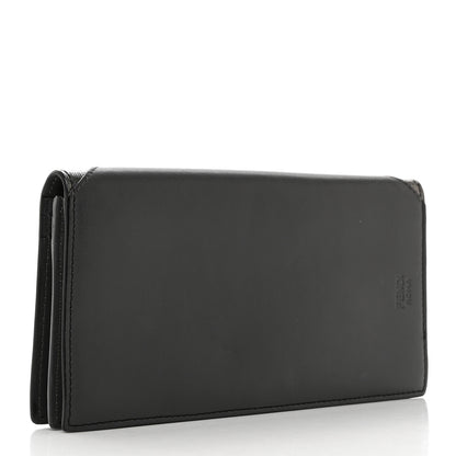 Fendi Vitello Century Elite Monster Eyes Continental Wallet Asfalto Graphite 3 of 9