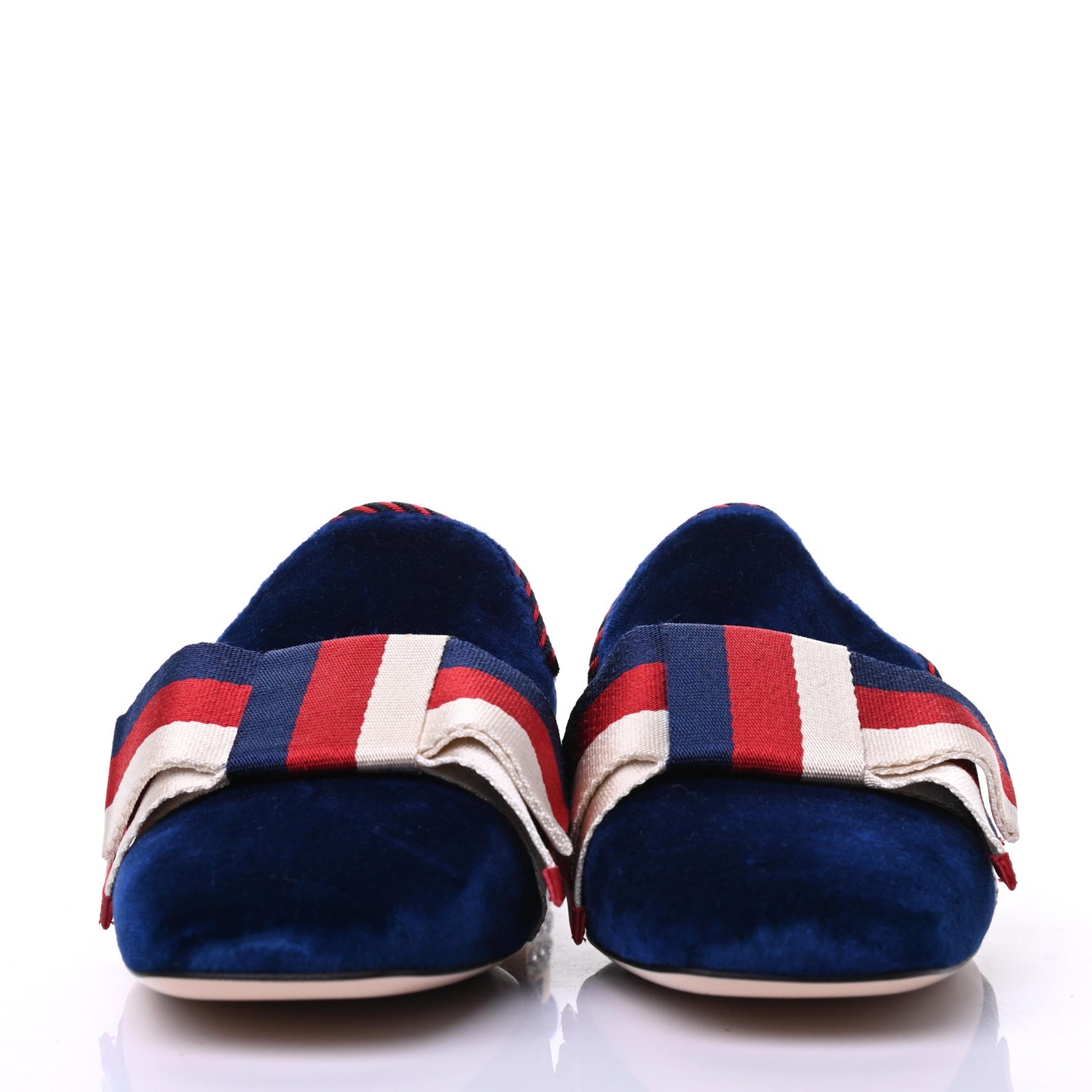 Velvet Crystal Sylvie Bow Mules 38.5 Cobalt Blue