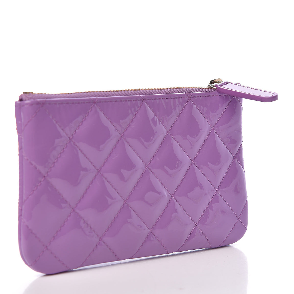 Patent Quilted Small Cosmetic Case Purple