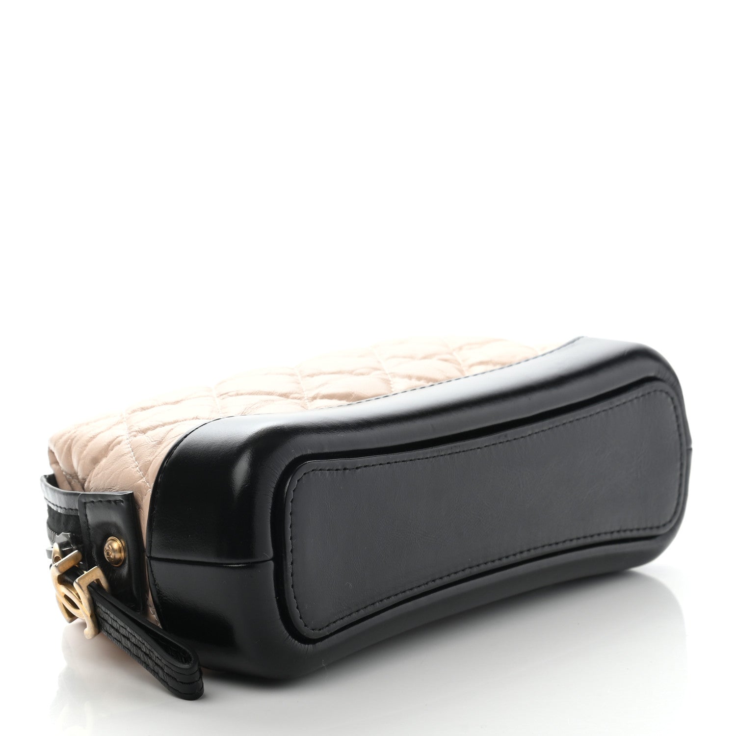 Chanel Aged Calfskin Quilted Gabrielle Cosmetic Case Beige Black 4 of 8