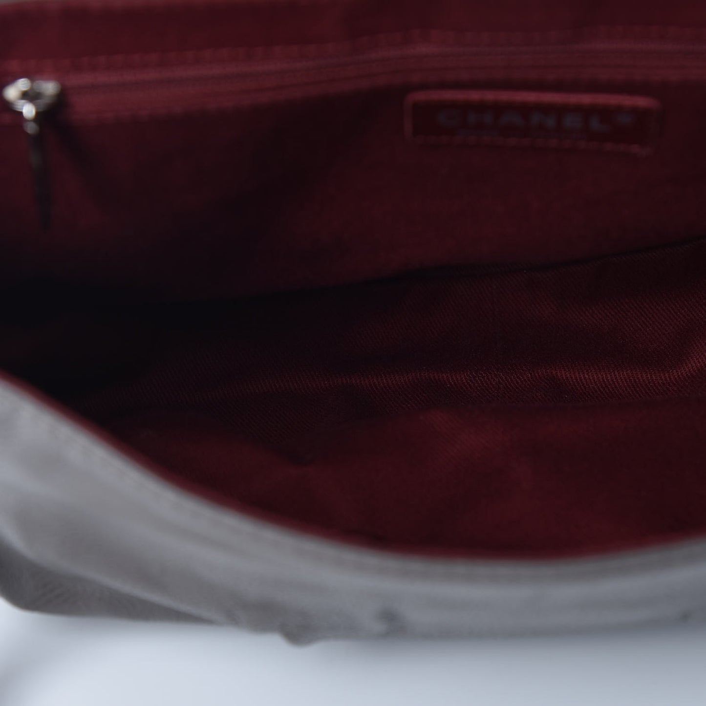 Caviar Large Half Moon Flap Taupe