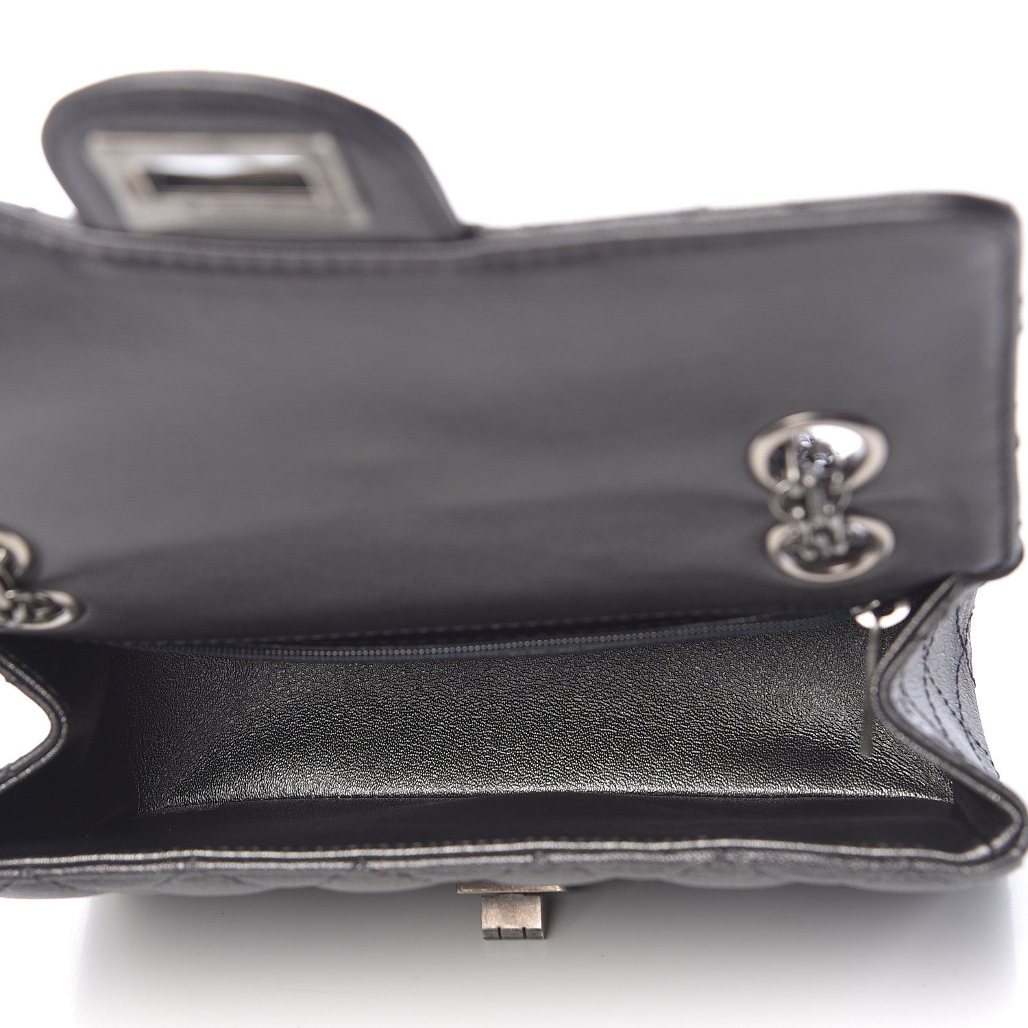 Chanel Metallic Sheepskin Quilted 2.55 Reissue Mini Flap Dark Silver 5 of 11