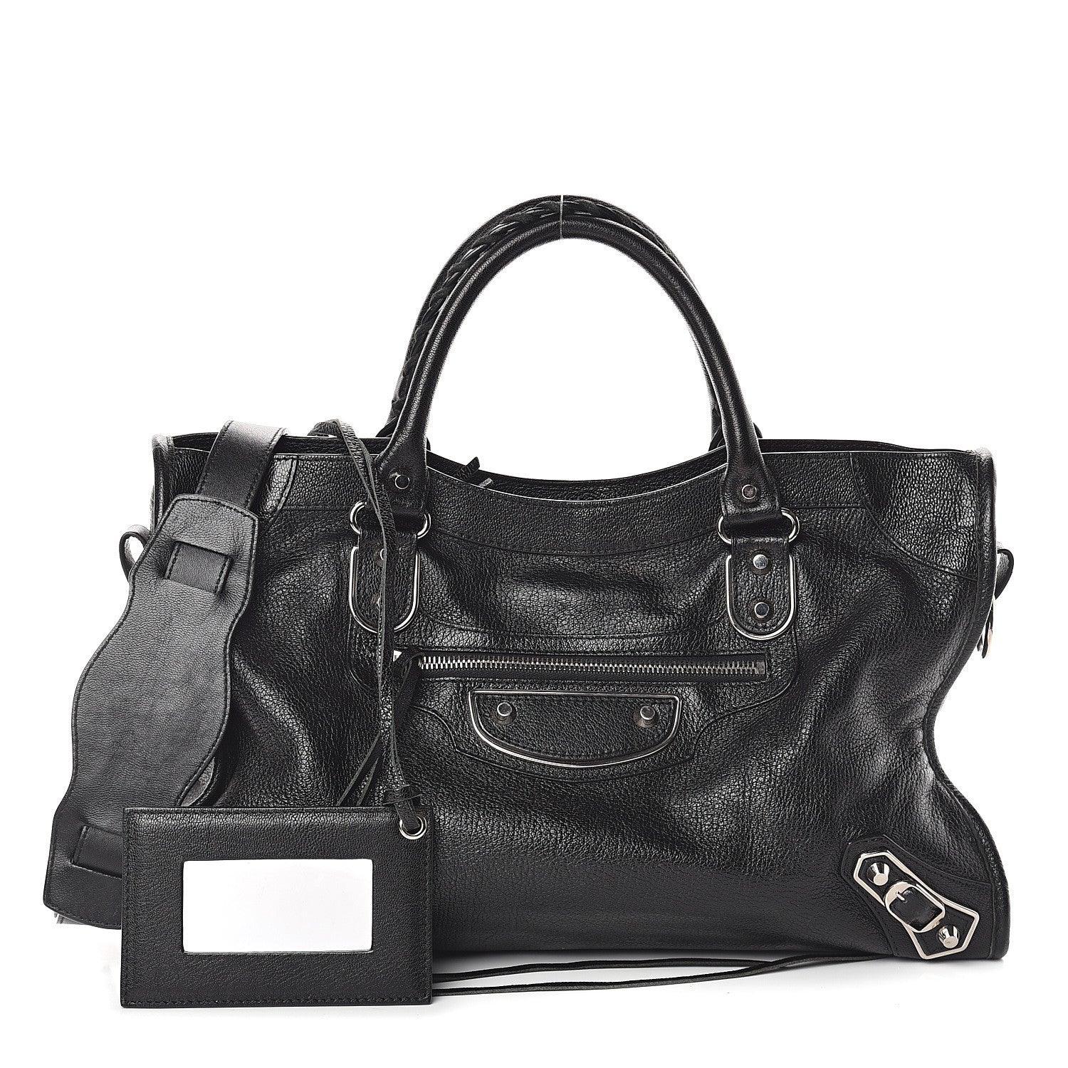 Balenciaga Chevre Silver Metallic Edge Hardware City Black 1 of 7