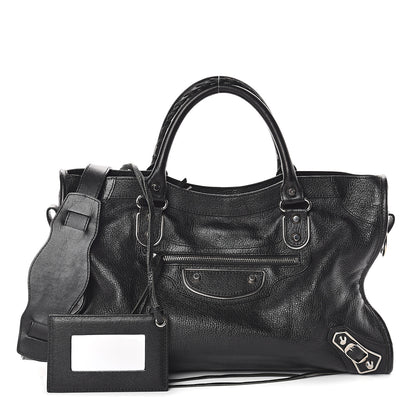 Balenciaga Chevre Silver Metallic Edge Hardware City Black 1 of 7