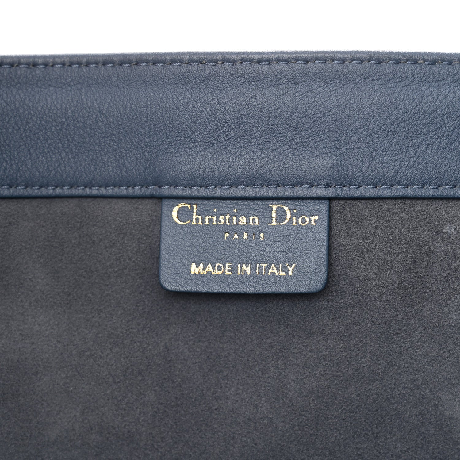 Christian Dior Calfskin Embossed Large Book Tote Blue 6 of 15