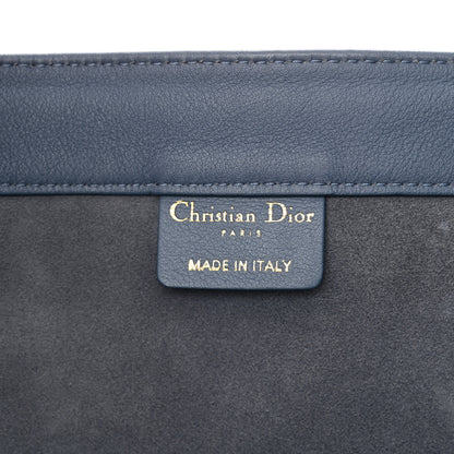 Christian Dior Calfskin Embossed Large Book Tote Blue 6 of 15