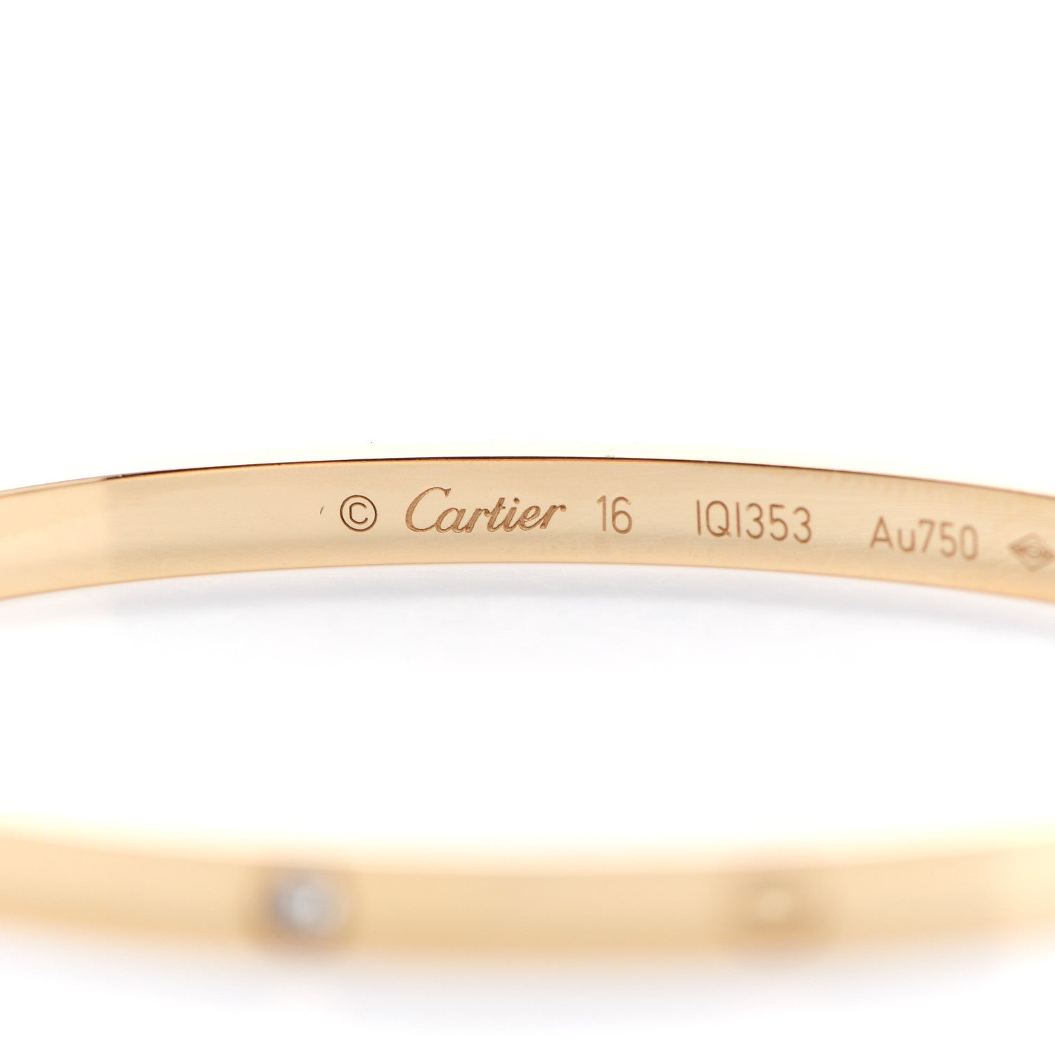 Cartier 18K Yellow Gold 6 Diamond Small LOVE Bracelet 16 4 of 4