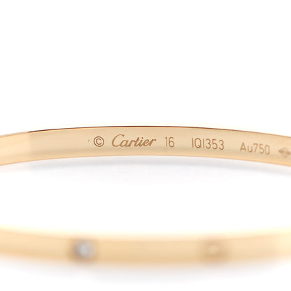 Cartier 18K Yellow Gold 6 Diamond Small LOVE Bracelet 16 4 of 4
