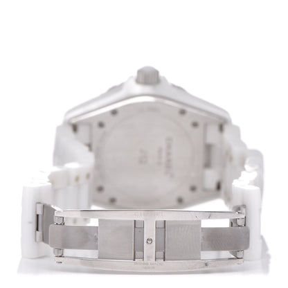 Chanel Stainless Steel Ceramic Diamond 38mm J12 Automatic Watch White 6 of 7