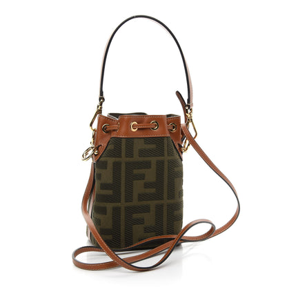 Fendi Canvas Vitello King F is Fendi FF Embroidered Mini Mon Tresor Bucket Bag Amazzonia Cuoio 3 of 10