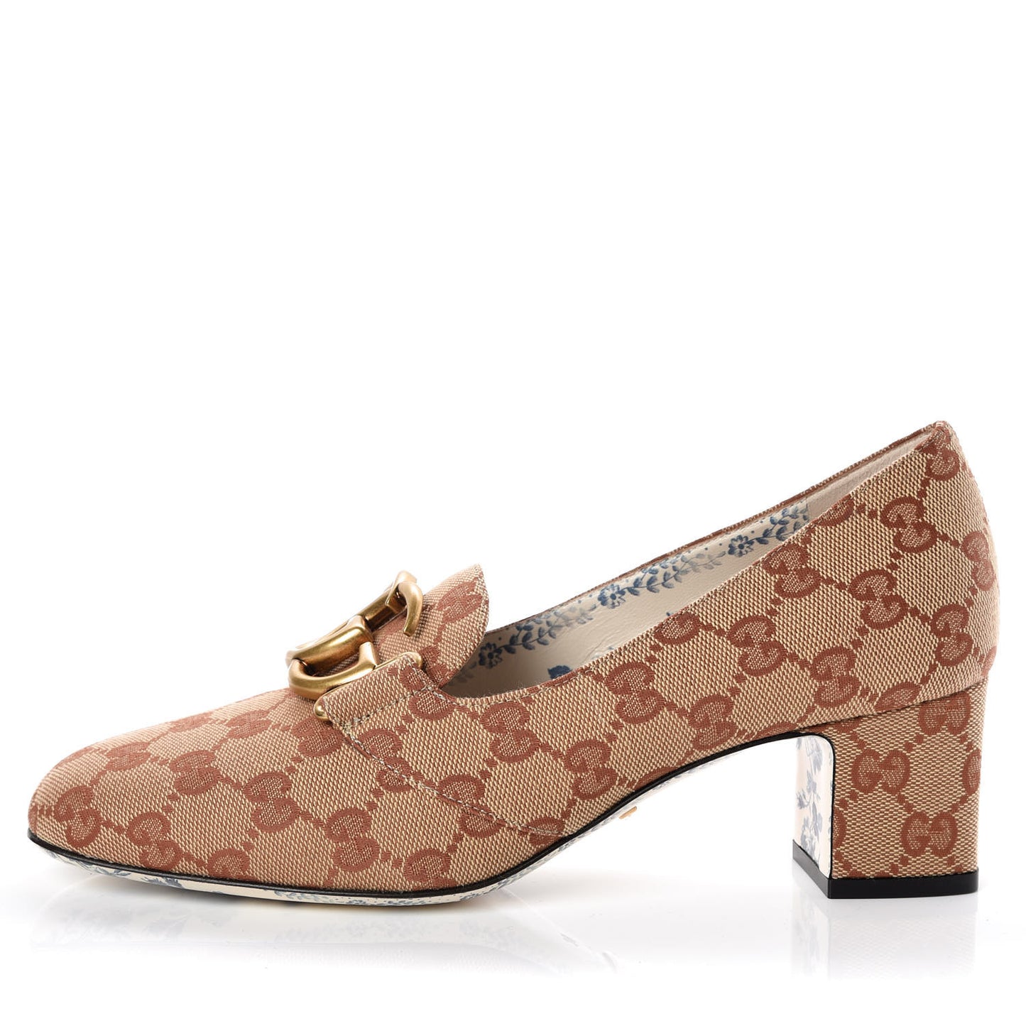 Monogram GG Victoire 55mm Loafer Pumps 39 Beige Ruggine