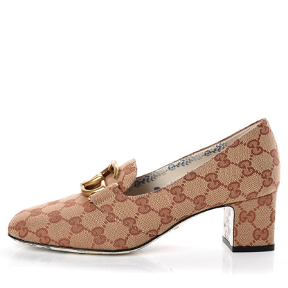 Gucci Monogram GG Victoire 55mm Loafer Pumps 39 Beige Ruggine 1 of 8