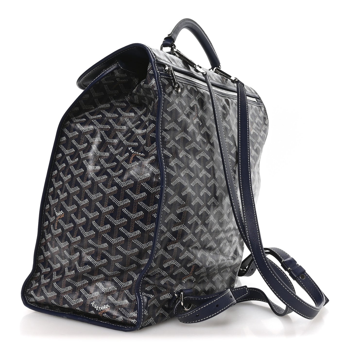 Goyardine Saint Leger Soft Briefcase Backpack Navy