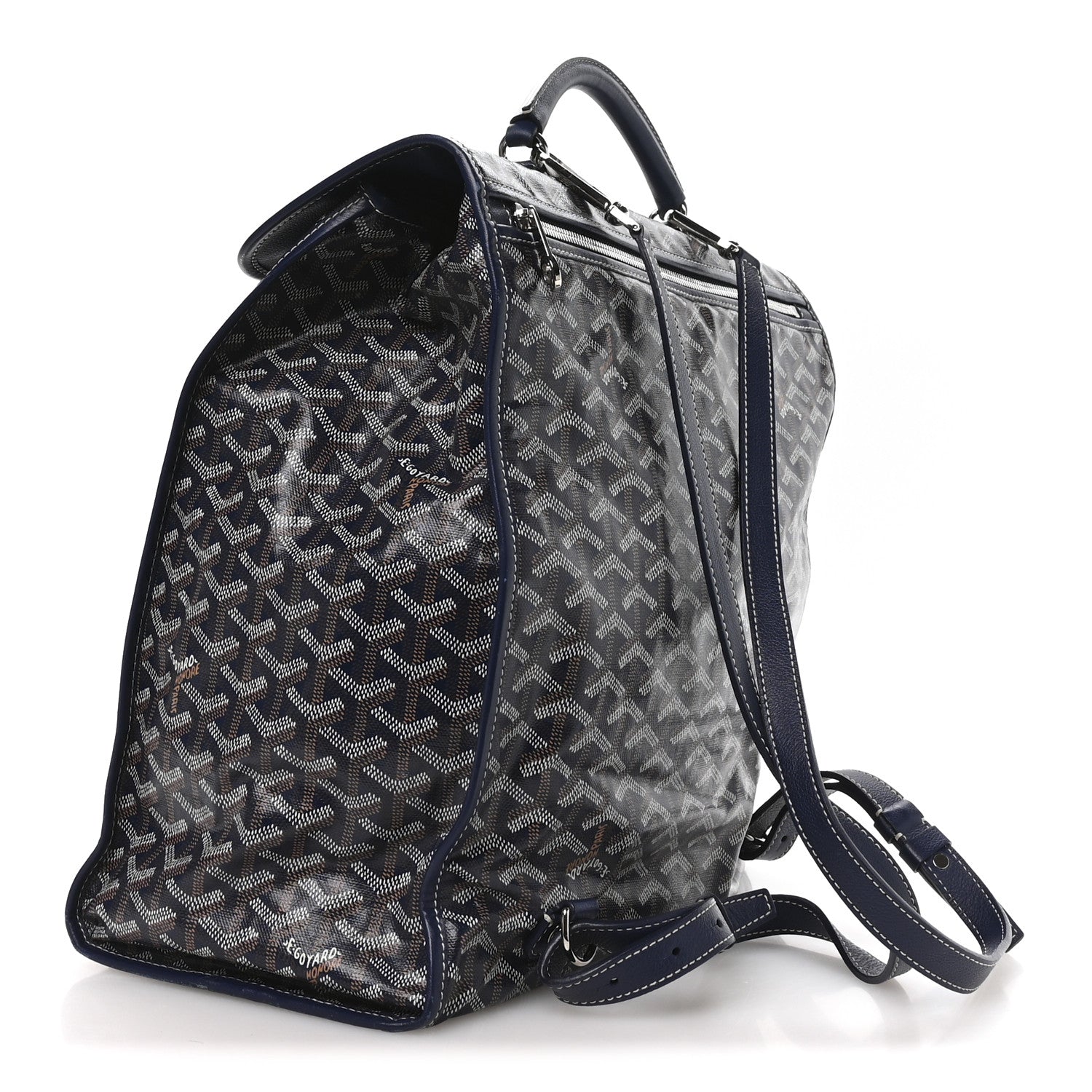 Goyard Goyardine Saint Leger Soft Briefcase Backpack Navy 3 of 10