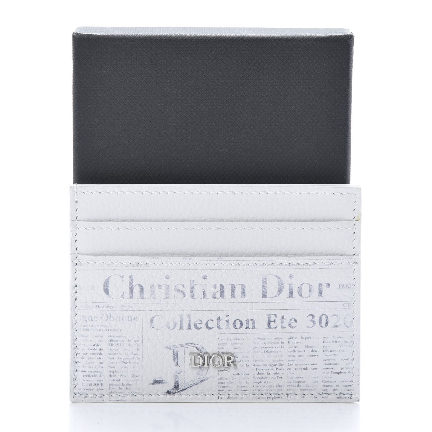 X DANIEL ARSHAM Grained Calfskin Newspaper Card Holder White
