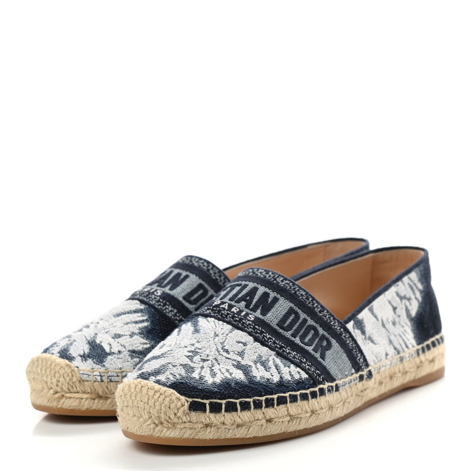 Christian Dior Canvas Tie and Dior Embroidered Granville 15mm Espadrilles 39 Denim 3 of 9