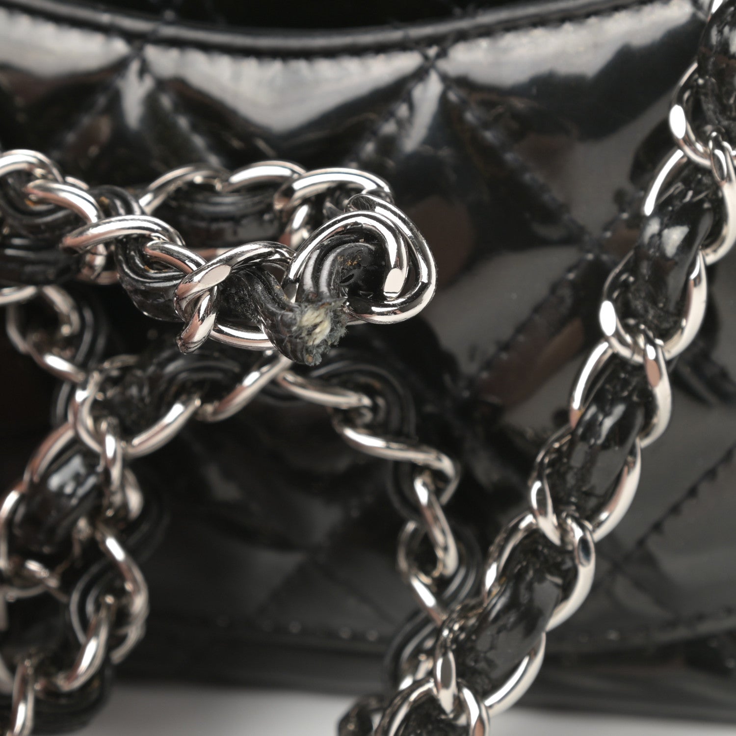 Chanel Patent Calfskin Sparkle Quilted Mini Square Flap Black 13 of 14