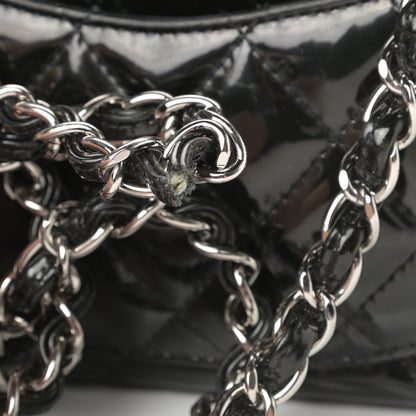 Chanel Patent Calfskin Sparkle Quilted Mini Square Flap Black 13 of 14
