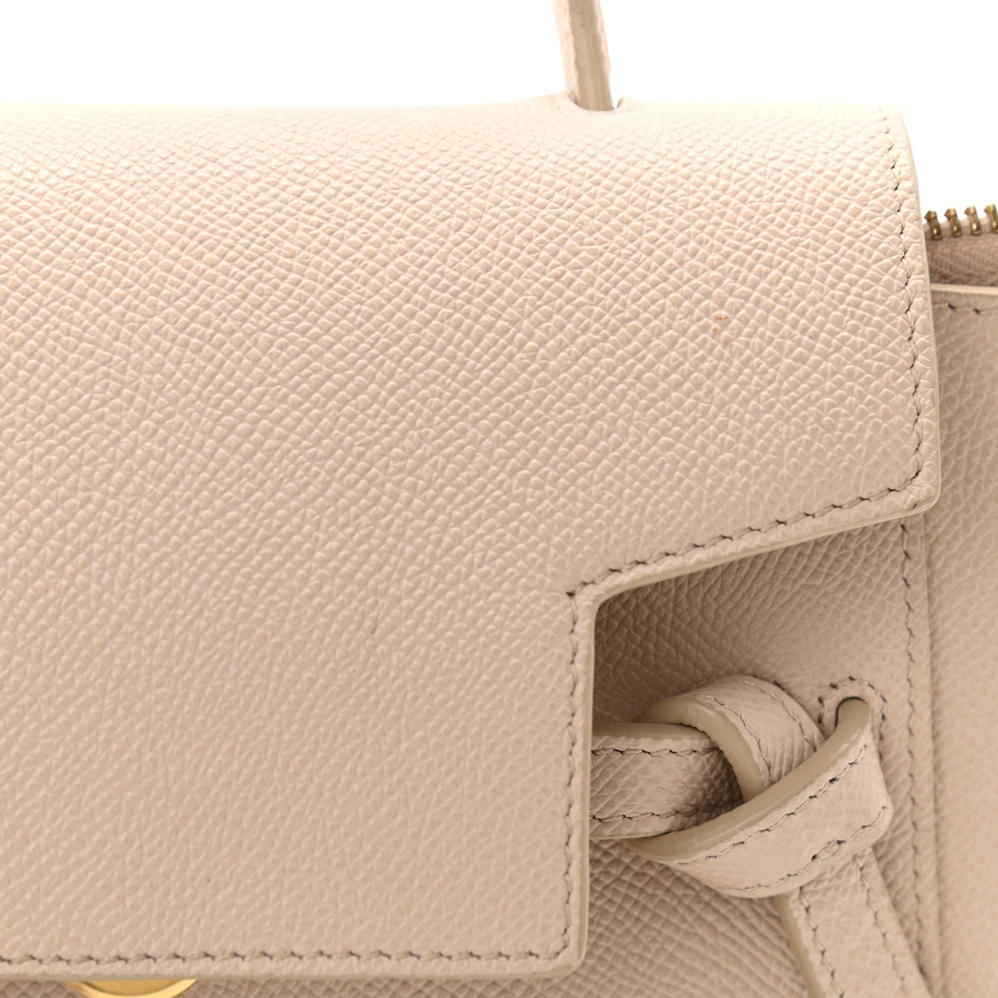 Grained Calfskin Nano Belt Bag Powder
