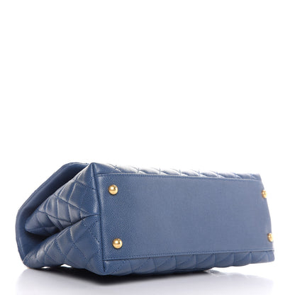 Chanel Caviar Quilted Small Coco Handle Flap Blue 4 of 7