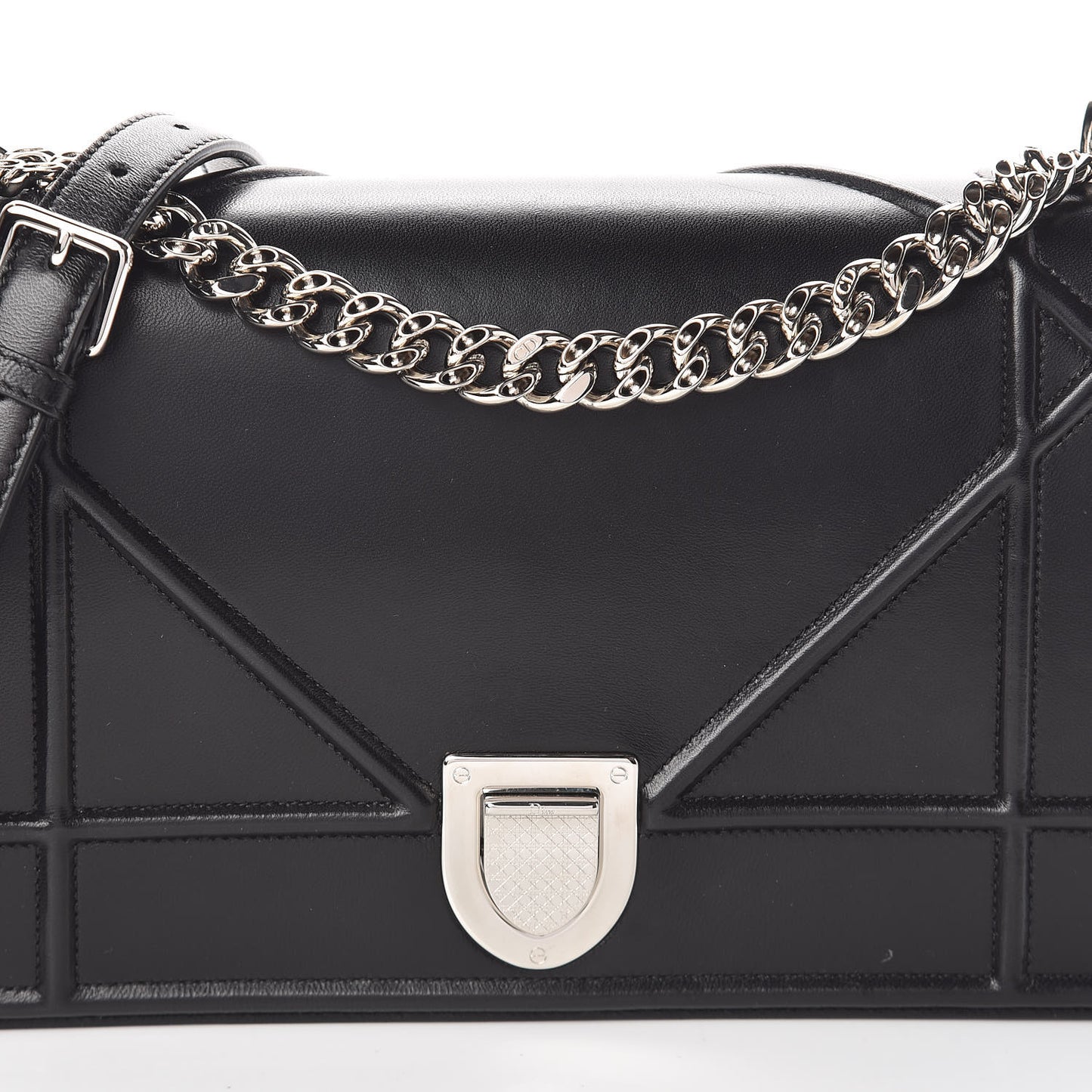 Lambskin Medium Diorama Flap Bag Black