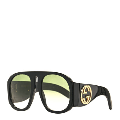 Gucci Oversized Aviator Sunglasses GG0152S Black 1 of 10
