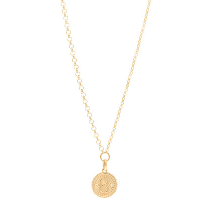 Foundrae 18K Yellow Gold Diamond Medium Karma Open Belcher Chain Necklace 1 of 6