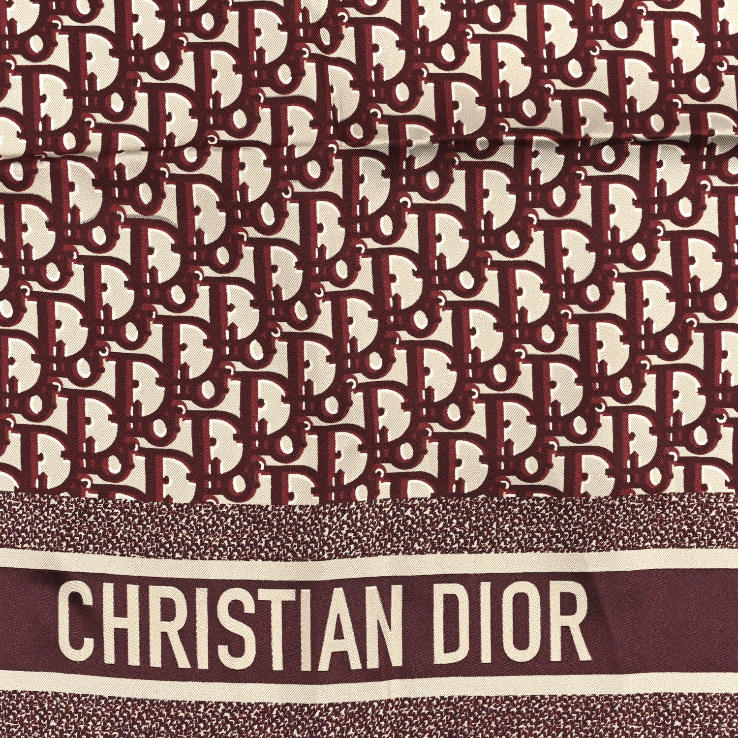 Christian Dior Silk Oblique Reversible Scarf 90 Blue Burgundy 3 of 4